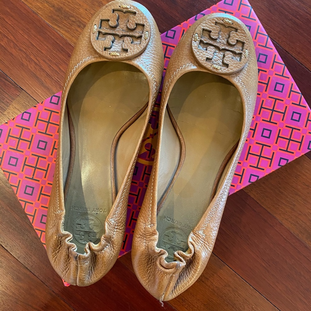Tory Burch Pebbled Leather Flats